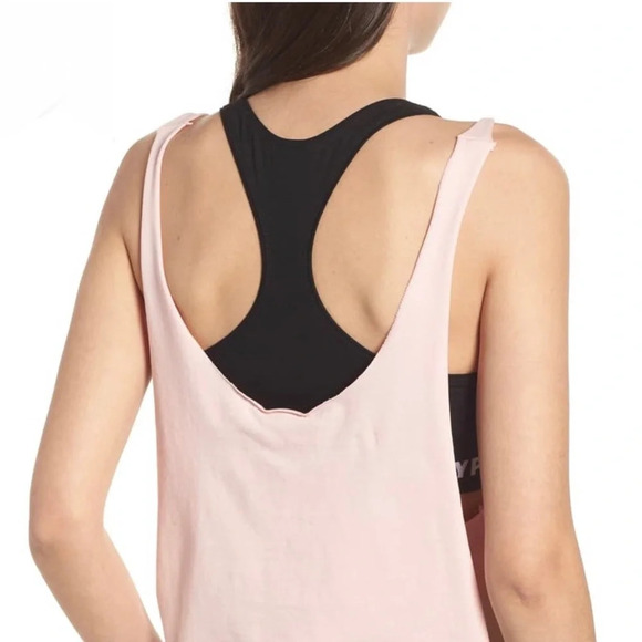 🛍️3/$40 Ivy Park Festival Palm Print Cropped  Top Pink Tank Top Large - Picture 3 of 5